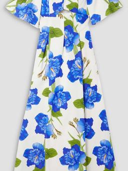 Giovanna off-the-shoulder floral-print twill maxi dress