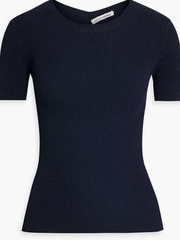 Cutout ribbed-knit top