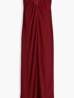 Theros ruched crepe midi dress