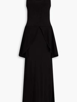 Petal jersey peplum maxi dress