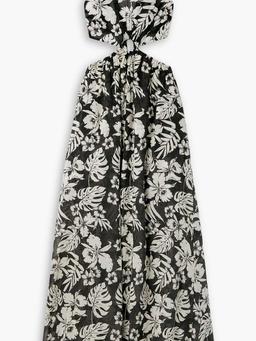 Idris cutout printed cotton-gauze maxi dress