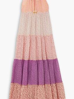 Hippy tiered floral-print cotton-voile maxi dress