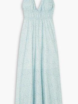 Vacation scalloped floral-print cotton and ECOVERO-blend maxi dress