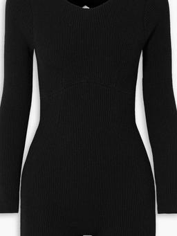 Aurora open-back ribbed-knit playsuit