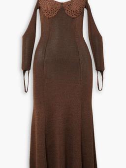 Other Reality open-back crochet-trimmed knitted midi dress