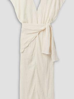 Plumeria belted linen and cotton-blend maxi dress