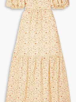 Off-the-shoulder cotton and ECOVERO™-blend maxi dress