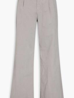 Flavie stretch-cotton twill wide-leg pants
