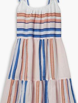 Eskedar tiered striped cotton-blend gauze mini dress