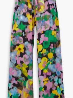 Printed crepe wide-leg pants