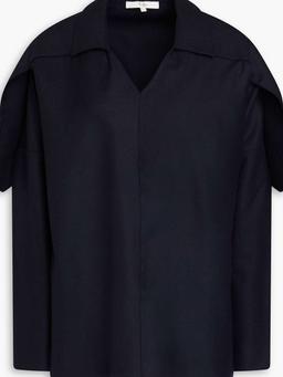 Draped wool-twill top