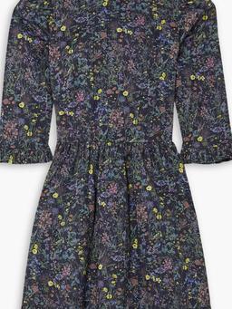 Clara ruffled floral-print cotton-poplin mini dress