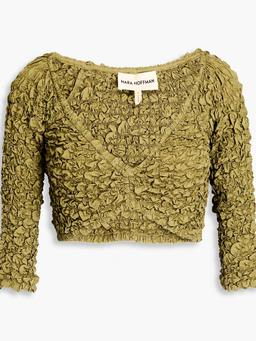 Aja cropped TENCEL™ Lyocell popcorn top