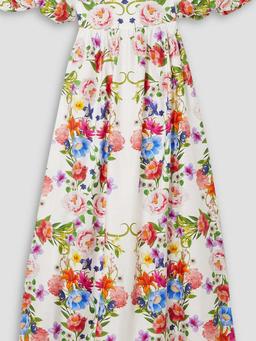 Juliet off-the-shoulder floral-print cotton maxi dress
