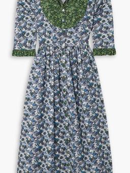 Tania ruffled floral-print needlecord cotton midi dress