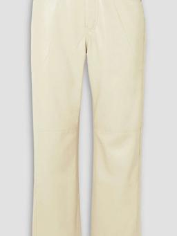 Vinni cropped vegan leather straight-leg pants