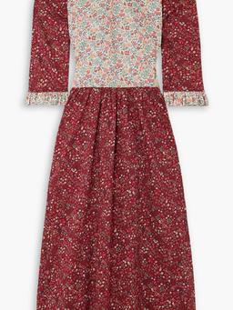 Clara ruffled floral-print cotton-poplin midi dress