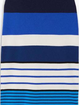 Riviera striped cashmere midi skirt