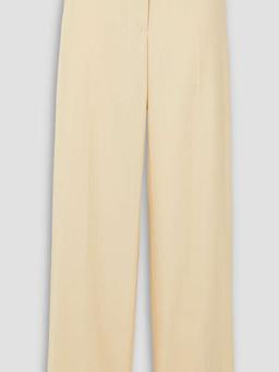 Herringbone twill straight-leg pants