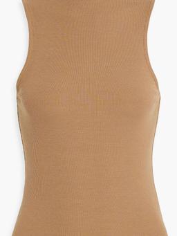 Ribbed stretch-modal turtleneck top
