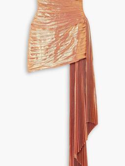 Daniele strapless asymmetric lamé mini dress