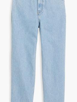 Faded cropped high-rise tapered jeans