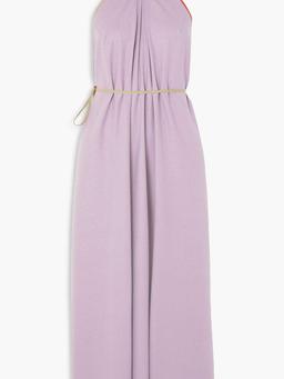 Mar open-back silk halterneck maxi wrap dress