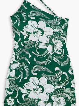 Zippora one-shoulder floral-print linen-gauze mini dress
