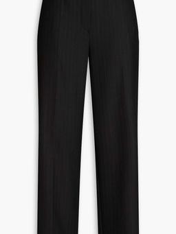 Pinstriped twill wide-leg pants