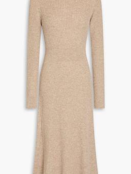 Ribbed mélange wool midi dress