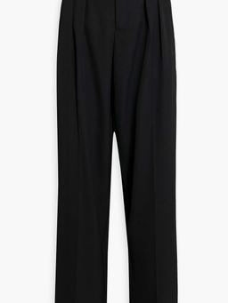 Pleated twill tapered pants