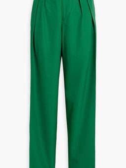 Pleated woven tapered pants