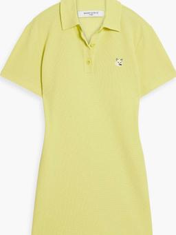 Appliquéd cotton-piqué mini dress