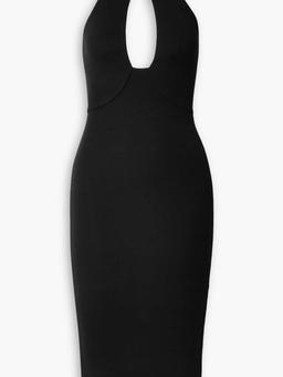 Milla cutout ribbed stretch-modal jersey halterneck dress