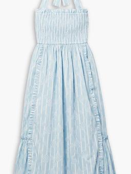 + Laura Ashley Gwen printed cotton-poplin halterneck midi dress
