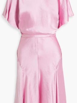 Draped crinkled-satin mini dress