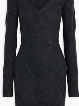 Cable-knit wool and cashmere-blend mini dress