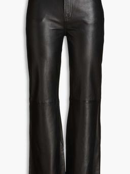 Leather flared pants