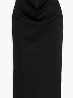 Draped cutout wool and mohair-blend skirt