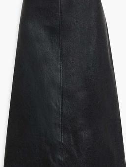 Leather midi skirt
