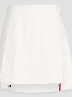 Pleated linen mini skirt