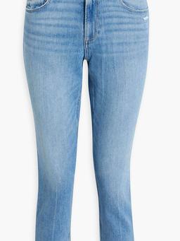 Brigitte cropped distressed high-rise slim-leg jeans