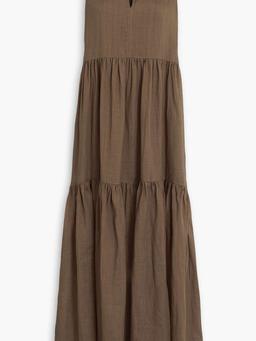 Tiered ramie maxi dress