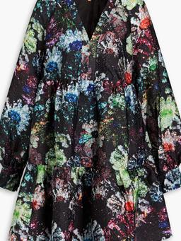 Jesmine floral-print cloqué mini dress