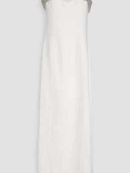 Lennox crystal-embellished cutout crepe gown