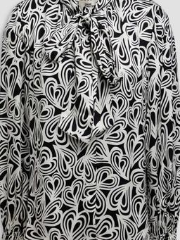 New Tina pussy-bow printed ECOVERO™-blend satin blouse