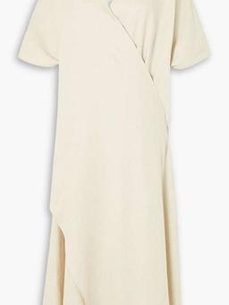 Venn wrap-effect draped silk maxi dress