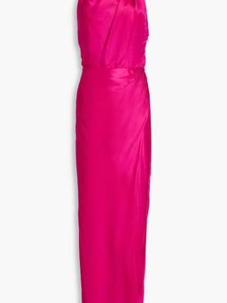 Galilea draped satin halterneck maxi dress