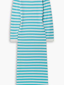 Striped wool and cashmere-blend midi dress