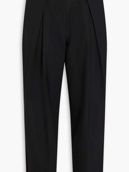 Cropped flannel tapered pants